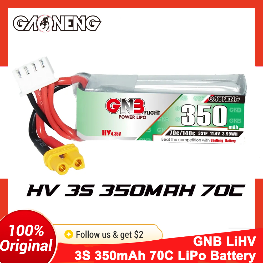 Walksnail Avatar Hd Goggles X - Batteria LiPo Gaoneng GNB 350mAh 3S