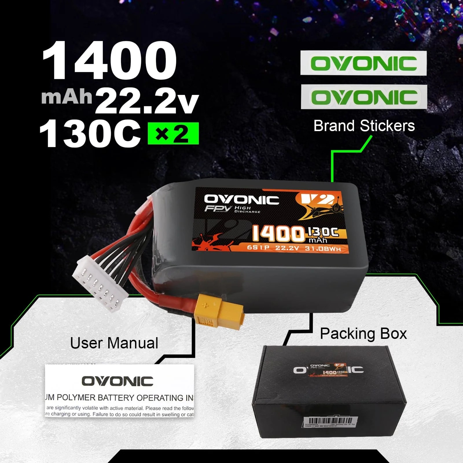 Batteria LiPo Ovonic 6S 1400mA - Walksnail Avatar Hd Goggles X recensione e prezzo